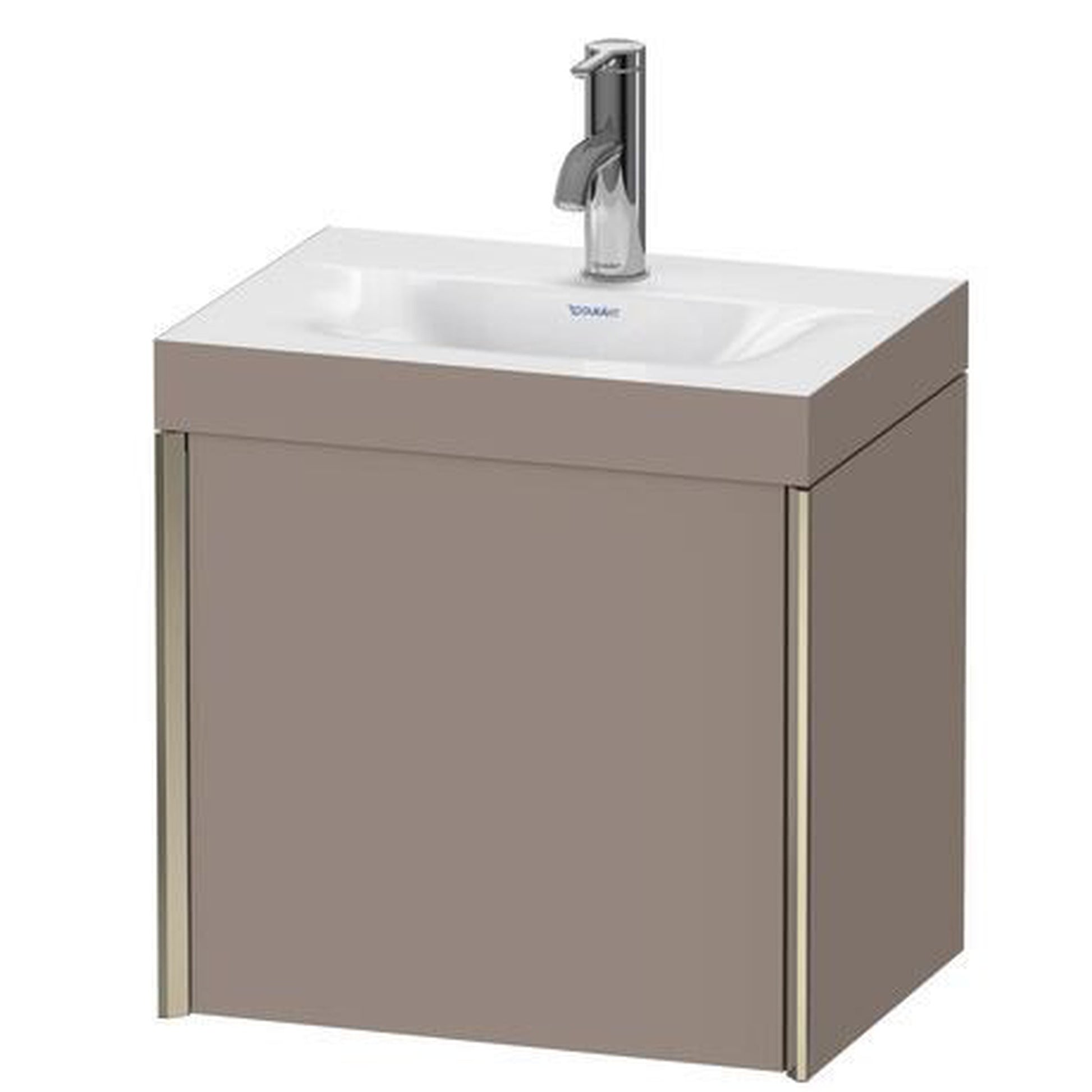 Duravit XViu 18" x 18" x 13" One Door C-Bonded Wall-Mount Vanity Kit With One Tap Hole, Basalt (XV4631OB143C)