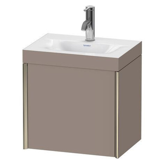 Duravit XViu 18" x 18" x 13" One Door C-Bonded Wall-Mount Vanity Kit With One Tap Hole, Basalt (XV4631OB143C)