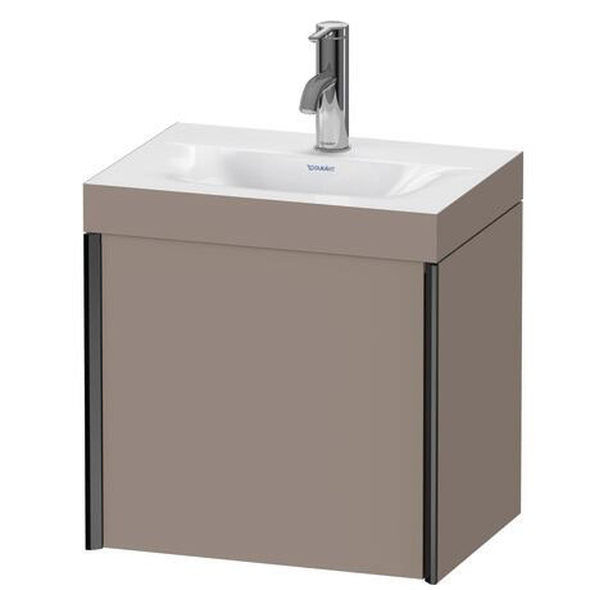 Duravit XViu 18" x 18" x 13" One Door C-Bonded Wall-Mount Vanity Kit With One Tap Hole, Basalt (XV4631OB243C)