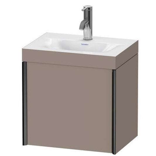 Duravit XViu 18" x 18" x 13" One Door C-Bonded Wall-Mount Vanity Kit With One Tap Hole, Basalt (XV4631OB243C)