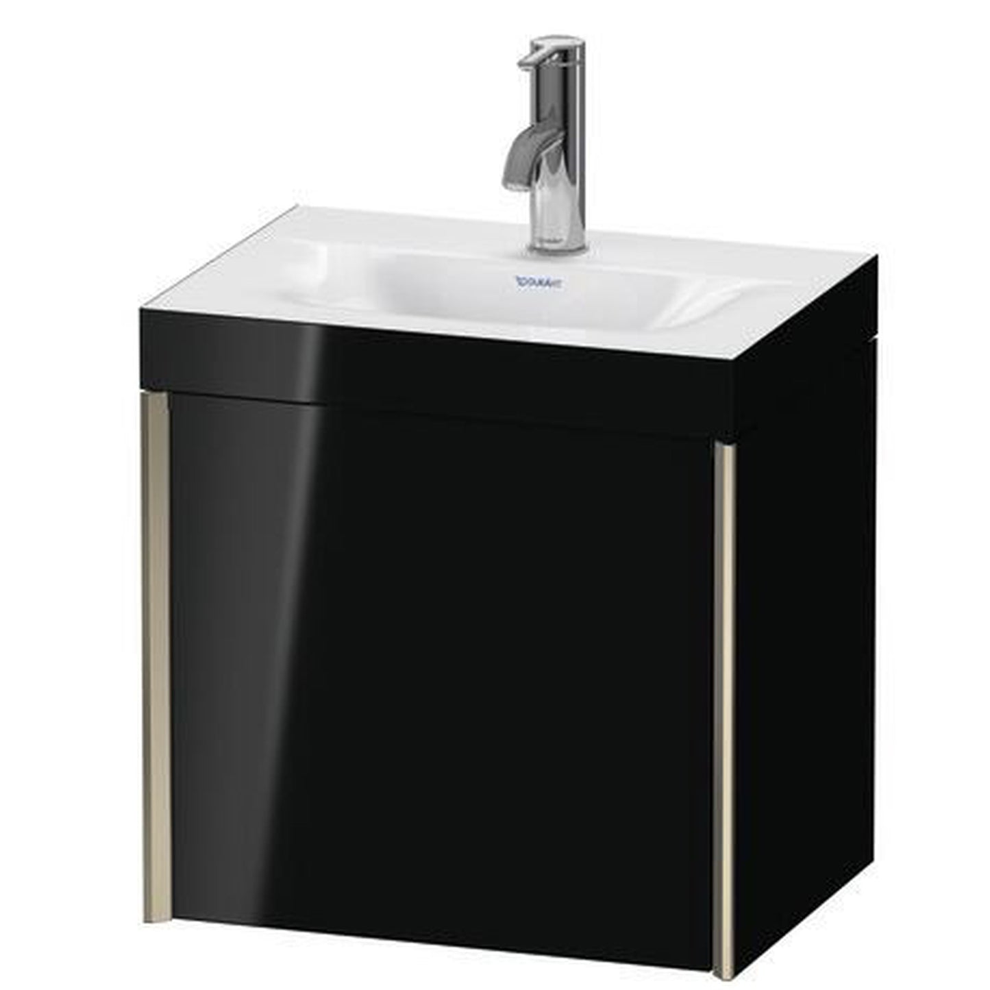 Duravit XViu 18" x 18" x 13" One Door C-Bonded Wall-Mount Vanity Kit With One Tap Hole, Black (XV4631OB140C)
