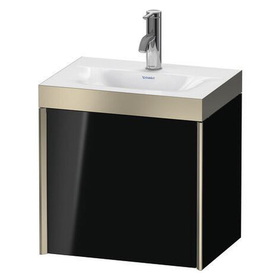 Duravit XViu 18" x 18" x 13" One Door C-Bonded Wall-Mount Vanity Kit With One Tap Hole, Black (XV4631OB140P)