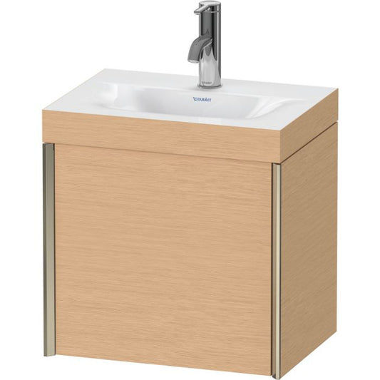 Duravit XViu 18" x 18" x 13" One Door C-Bonded Wall-Mount Vanity Kit With One Tap Hole, Brushed Oak (XV4631OB112C)