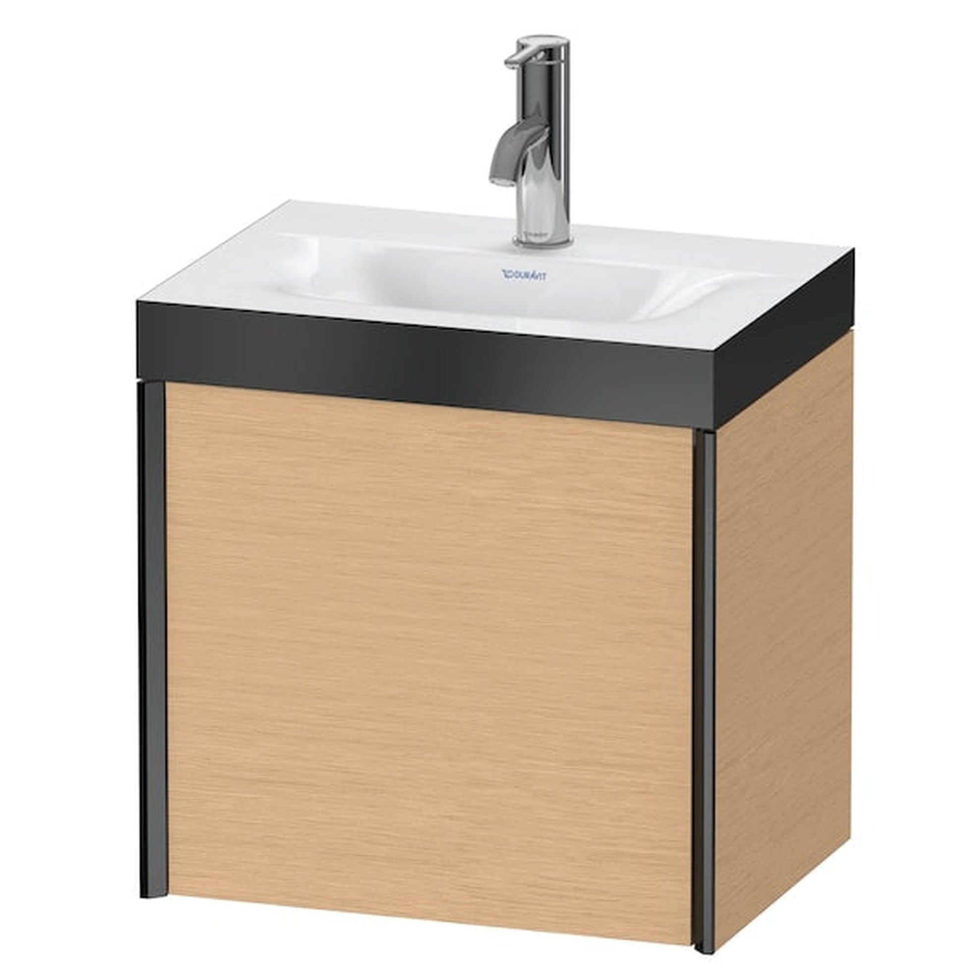 Duravit XViu 18" x 18" x 13" One Door C-Bonded Wall-Mount Vanity Kit With One Tap Hole, Brushed Oak (XV4631OB212P)