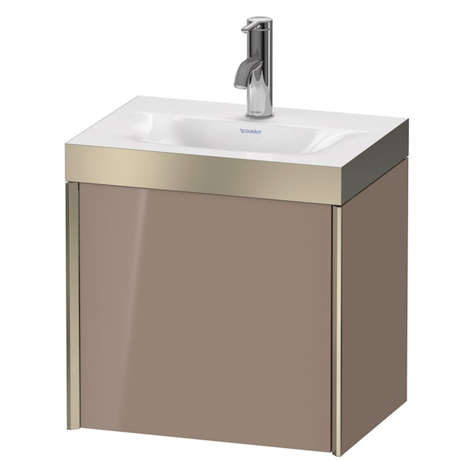 Duravit XViu 18" x 18" x 13" One Door C-Bonded Wall-Mount Vanity Kit With One Tap Hole, Cappuccino (XV4631OB186P)