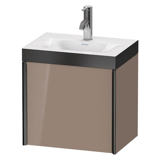 Duravit XViu 18" x 18" x 13" One Door C-Bonded Wall-Mount Vanity Kit With One Tap Hole, Cappuccino (XV4631OB286P)