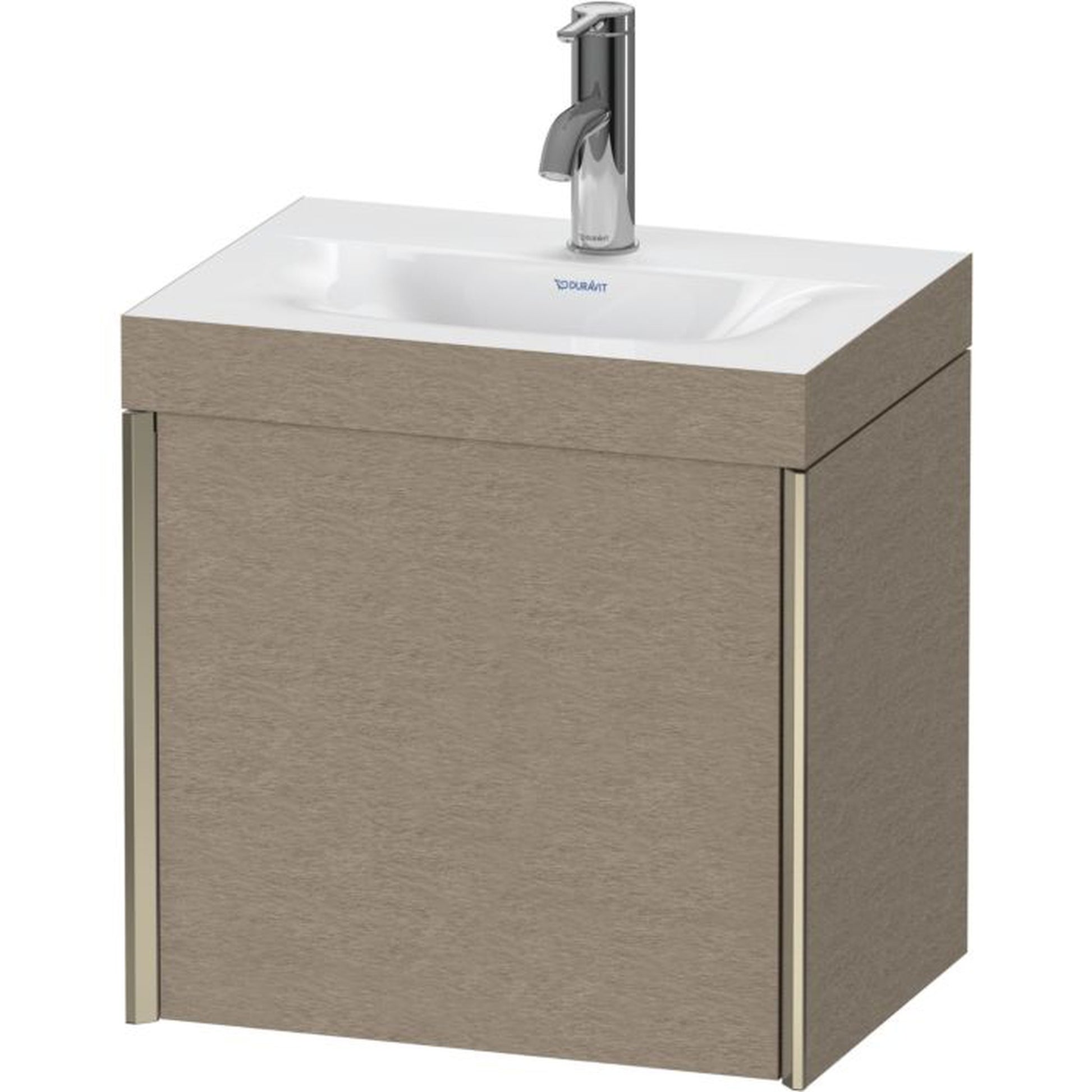 Duravit XViu 18" x 18" x 13" One Door C-Bonded Wall-Mount Vanity Kit With One Tap Hole, Cashmere Oak (XV4631OB111C)