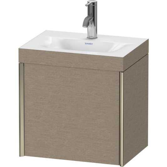 Duravit XViu 18" x 18" x 13" One Door C-Bonded Wall-Mount Vanity Kit With One Tap Hole, Cashmere Oak (XV4631OB111C)