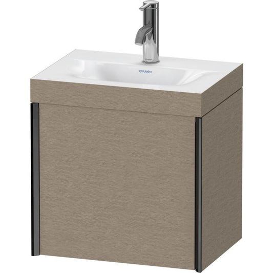 Duravit XViu 18" x 18" x 13" One Door C-Bonded Wall-Mount Vanity Kit With One Tap Hole, Cashmere Oak (XV4631OB211C)