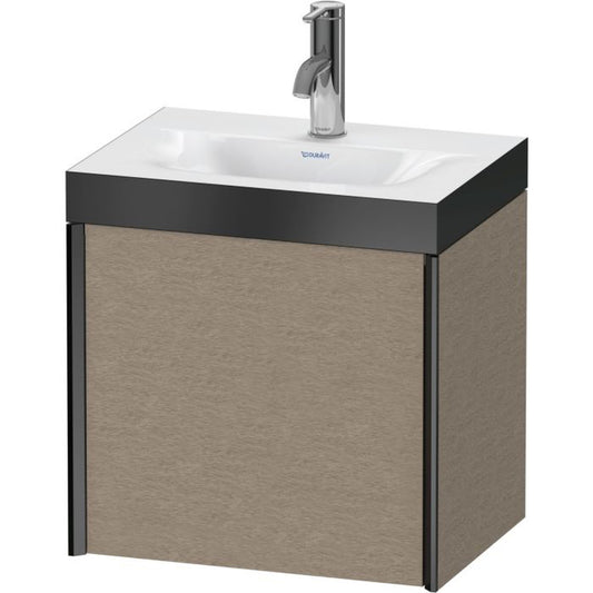 Duravit XViu 18" x 18" x 13" One Door C-Bonded Wall-Mount Vanity Kit With One Tap Hole, Cashmere Oak (XV4631OB211P)