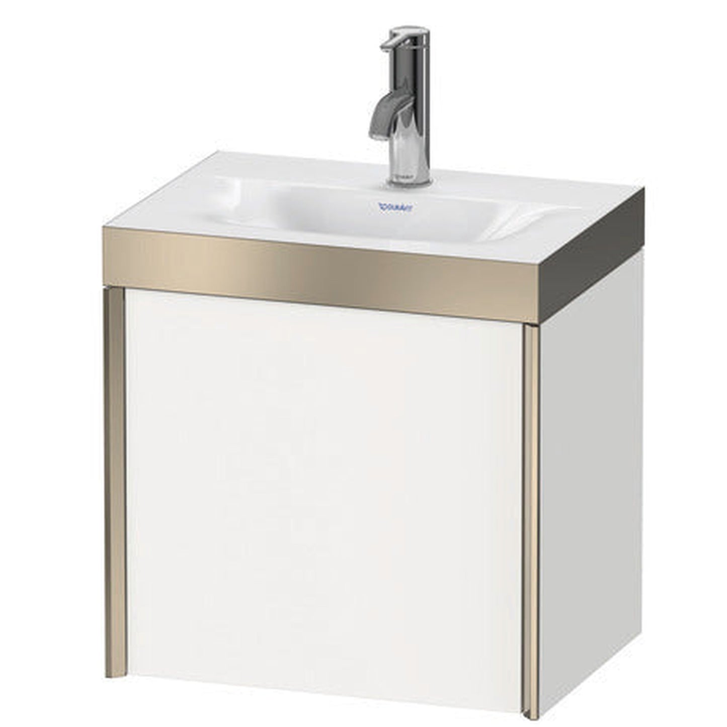 Duravit XViu 18" x 18" x 13" One Door C-Bonded Wall-Mount Vanity Kit With One Tap Hole, Concrete Gray (XV4630OB107C)