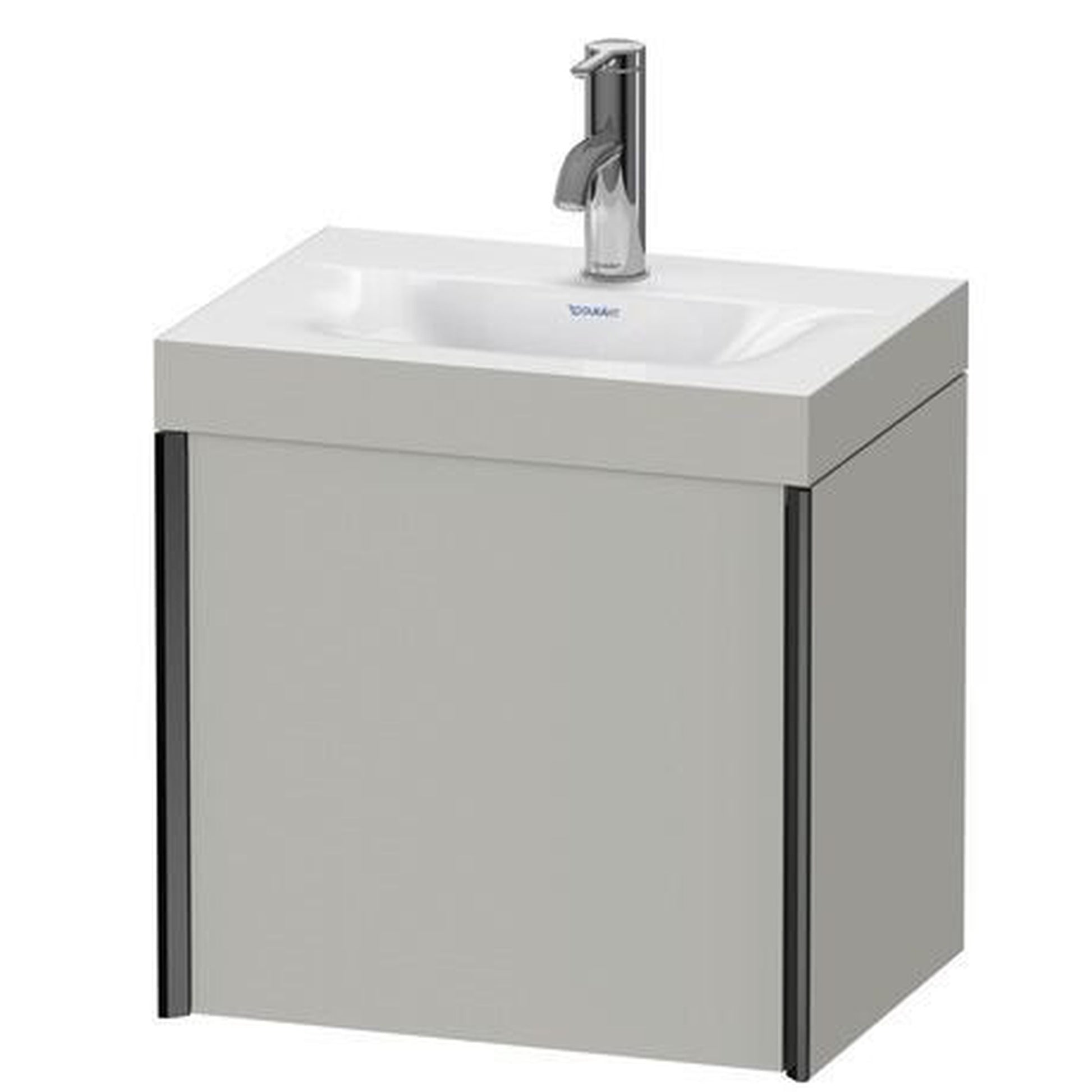 Duravit XViu 18" x 18" x 13" One Door C-Bonded Wall-Mount Vanity Kit With One Tap Hole, Concrete Gray (XV4631OB207C)