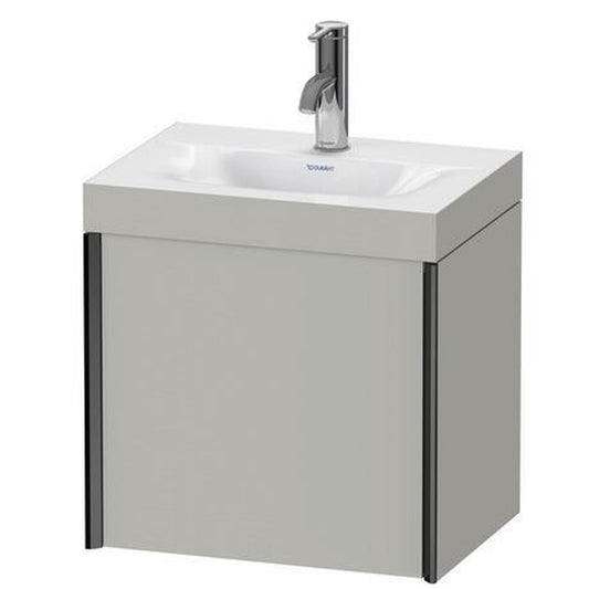 Duravit XViu 18" x 18" x 13" One Door C-Bonded Wall-Mount Vanity Kit With One Tap Hole, Concrete Gray (XV4631OB207C)