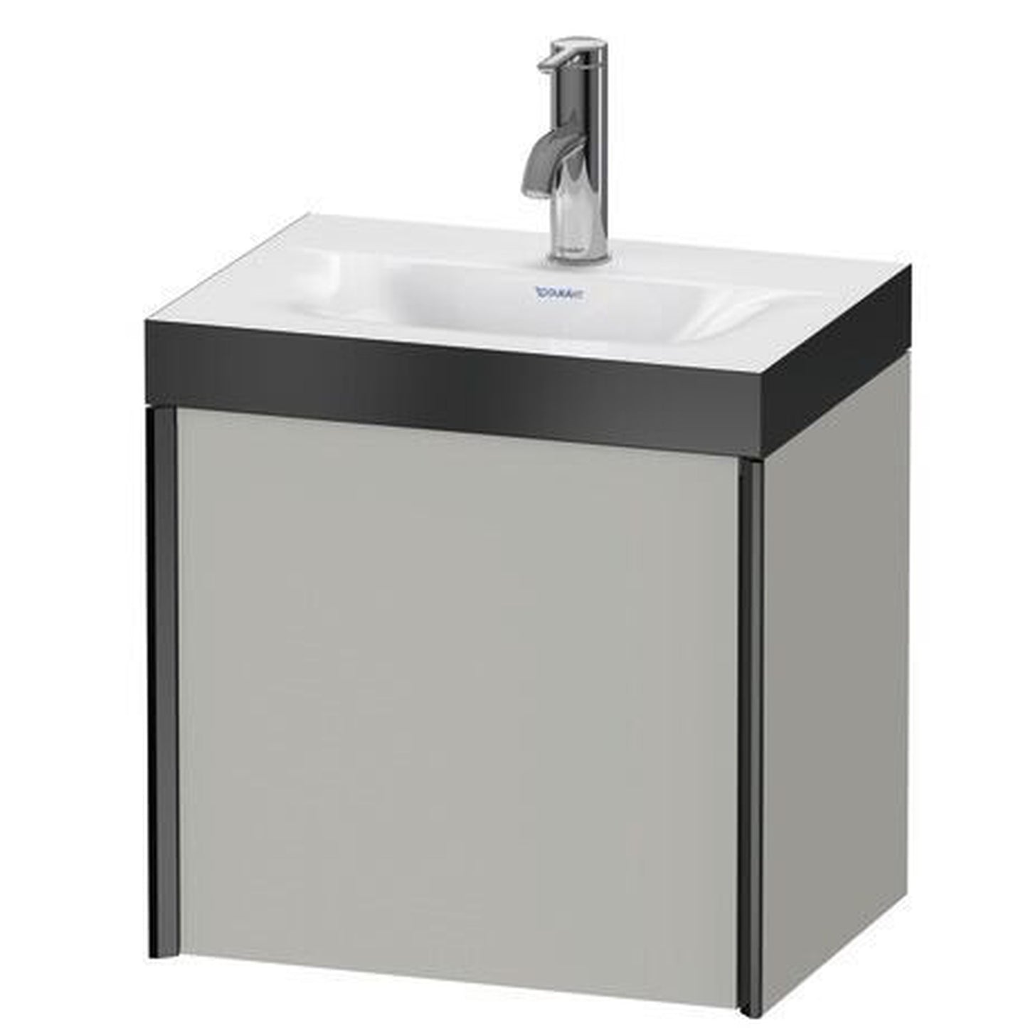 Duravit XViu 18" x 18" x 13" One Door C-Bonded Wall-Mount Vanity Kit With One Tap Hole, Concrete Gray (XV4631OB207P)