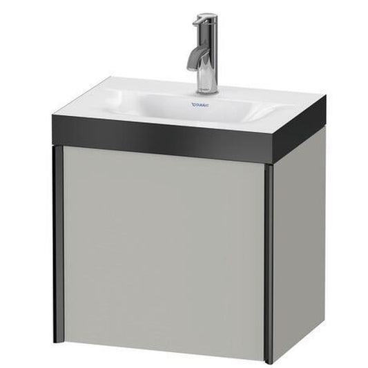 Duravit XViu 18" x 18" x 13" One Door C-Bonded Wall-Mount Vanity Kit With One Tap Hole, Concrete Gray (XV4631OB207P)