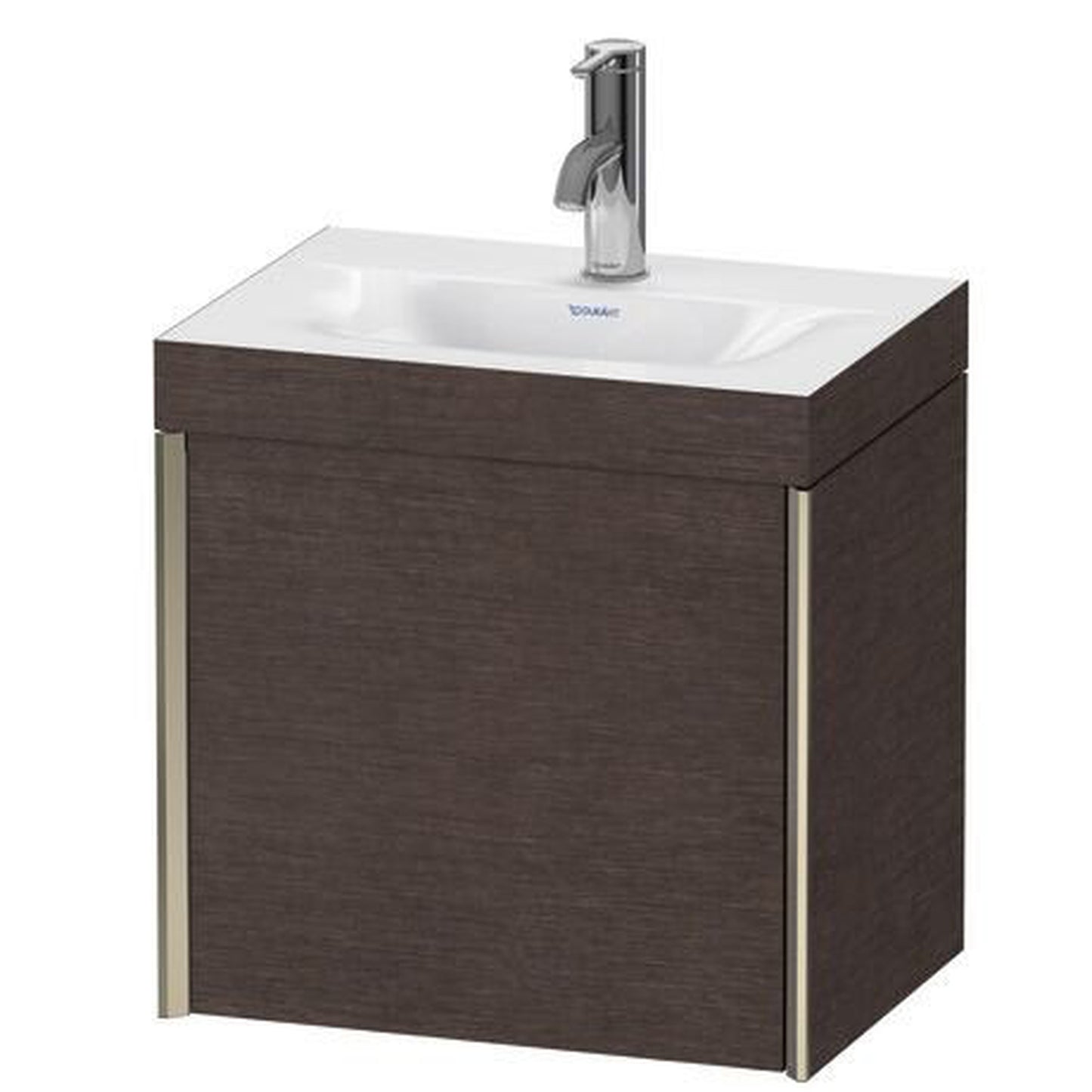 Duravit XViu 18" x 18" x 13" One Door C-Bonded Wall-Mount Vanity Kit With One Tap Hole, Dark Brushed Oak (XV4631OB172C)
