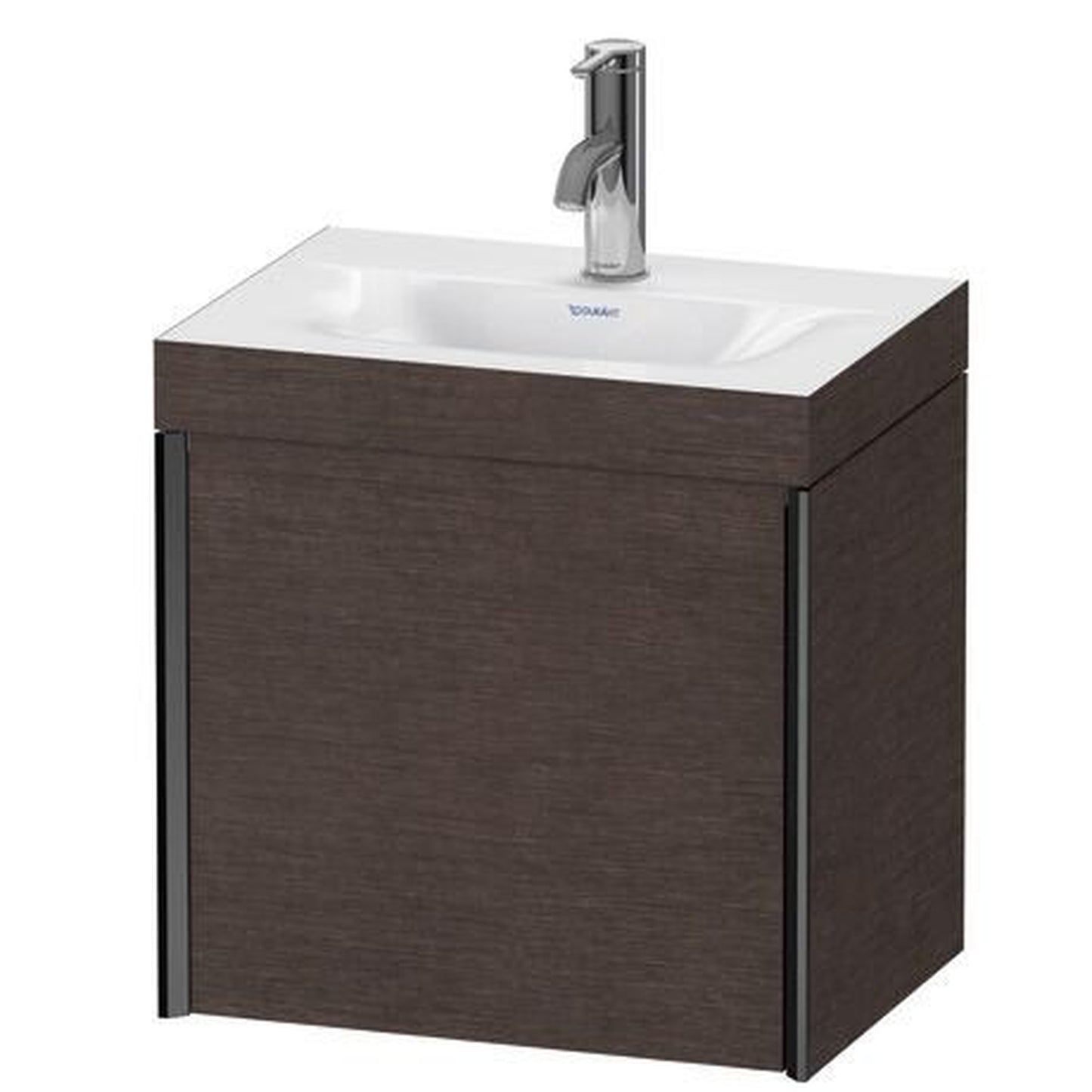 Duravit XViu 18" x 18" x 13" One Door C-Bonded Wall-Mount Vanity Kit With One Tap Hole, Dark Brushed Oak (XV4631OB272C)