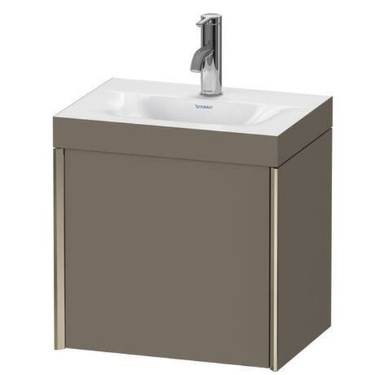 Duravit XViu 18" x 18" x 13" One Door C-Bonded Wall-Mount Vanity Kit With One Tap Hole, Flannel Gray (XV4631OB190C)