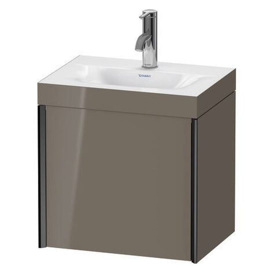 Duravit XViu 18" x 18" x 13" One Door C-Bonded Wall-Mount Vanity Kit With One Tap Hole, Flannel Gray (XV4631OB289C)