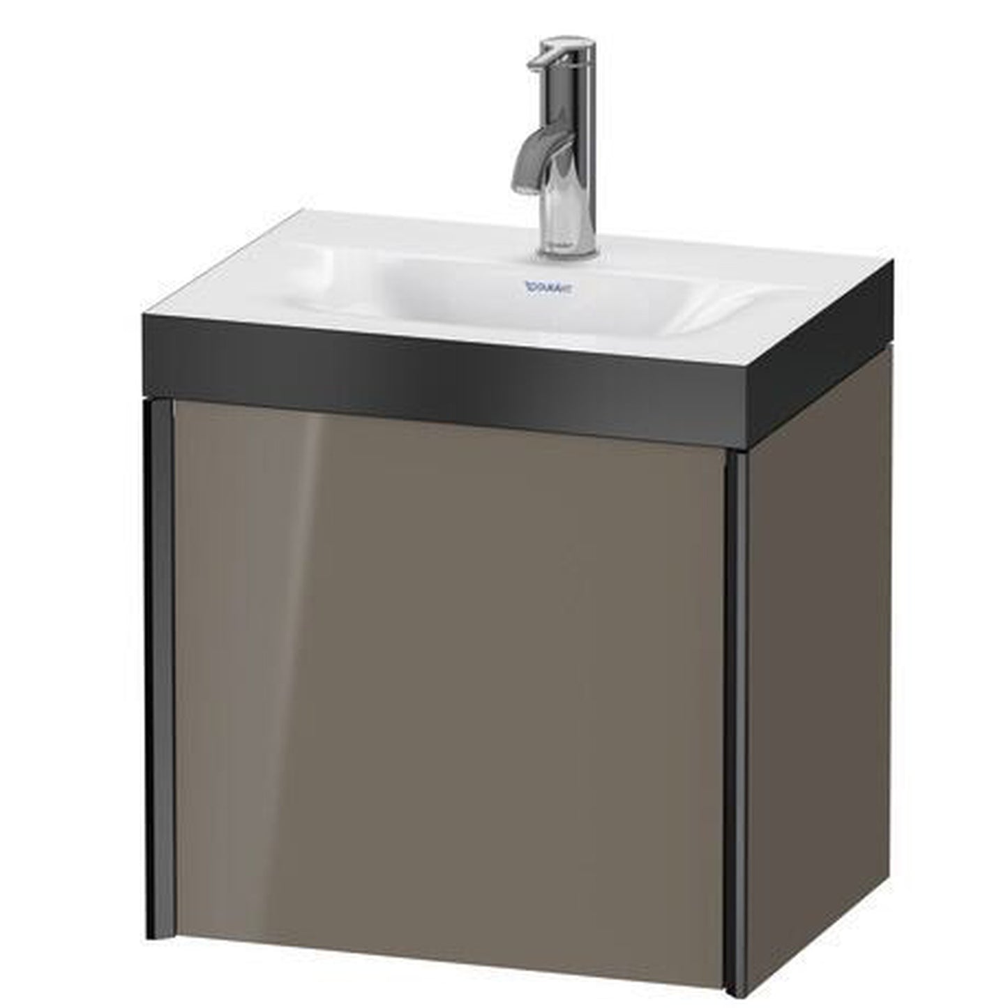 Duravit XViu 18" x 18" x 13" One Door C-Bonded Wall-Mount Vanity Kit With One Tap Hole, Flannel Gray (XV4631OB289P)