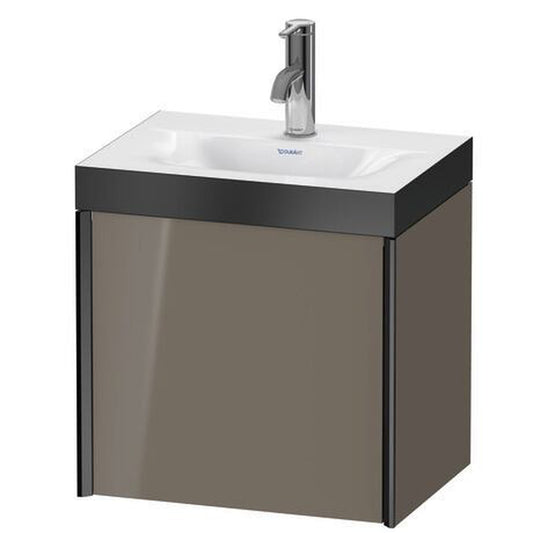 Duravit XViu 18" x 18" x 13" One Door C-Bonded Wall-Mount Vanity Kit With One Tap Hole, Flannel Gray (XV4631OB289P)
