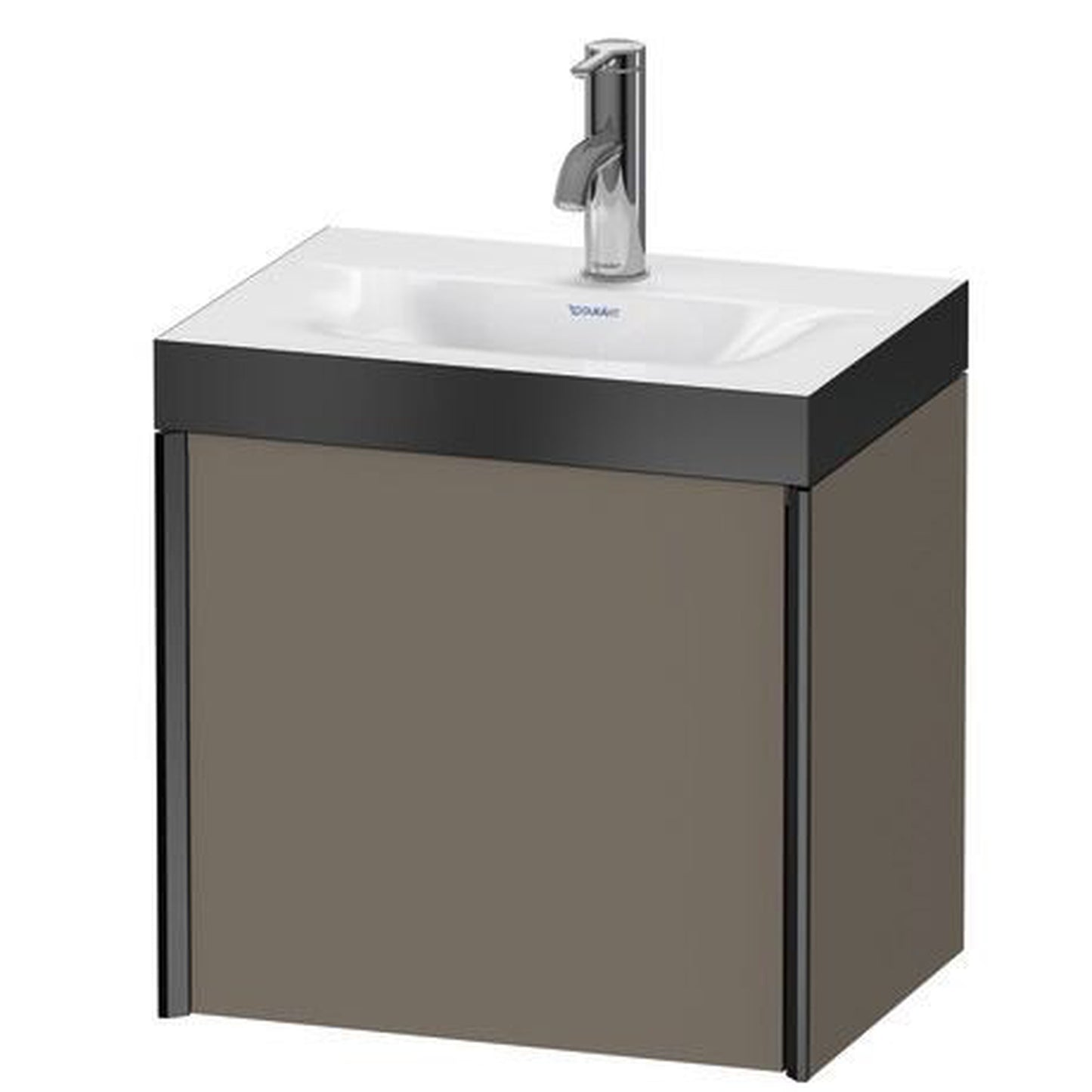 Duravit XViu 18" x 18" x 13" One Door C-Bonded Wall-Mount Vanity Kit With One Tap Hole, Flannel Gray (XV4631OB290P)