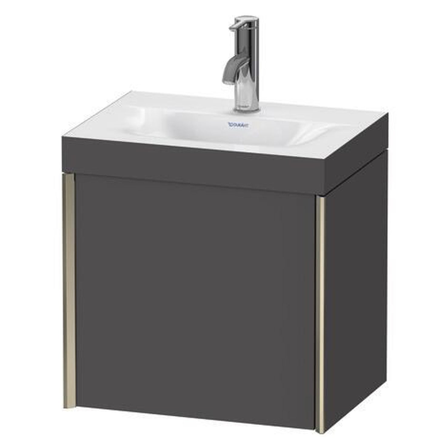 Duravit XViu 18" x 18" x 13" One Door C-Bonded Wall-Mount Vanity Kit With One Tap Hole, Graphite (XV4631OB149C)