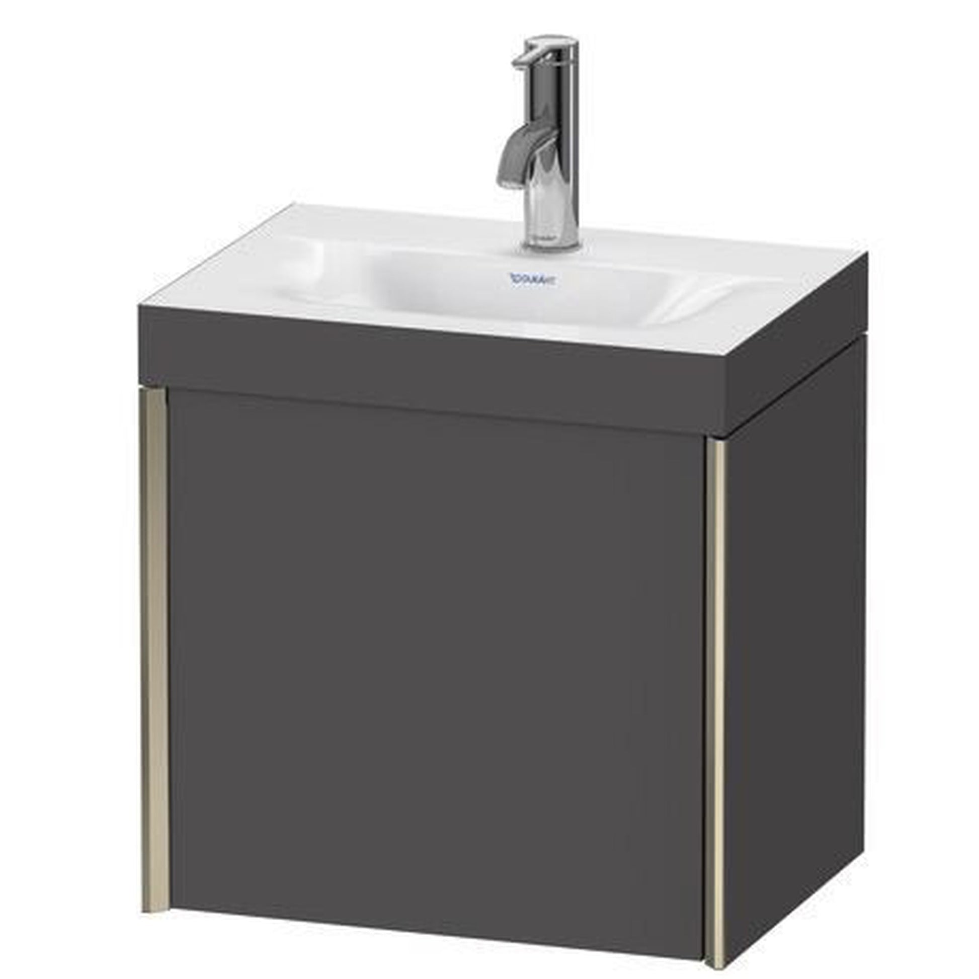 Duravit XViu 18" x 18" x 13" One Door C-Bonded Wall-Mount Vanity Kit With One Tap Hole, Graphite (XV4631OB149C)