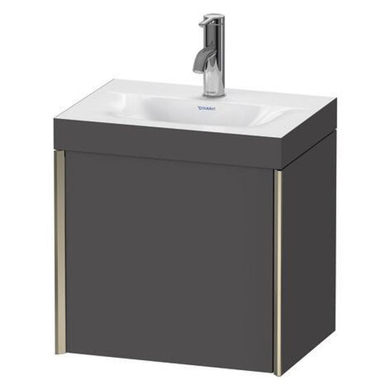 Duravit XViu 18" x 18" x 13" One Door C-Bonded Wall-Mount Vanity Kit With One Tap Hole, Graphite (XV4631OB149C)