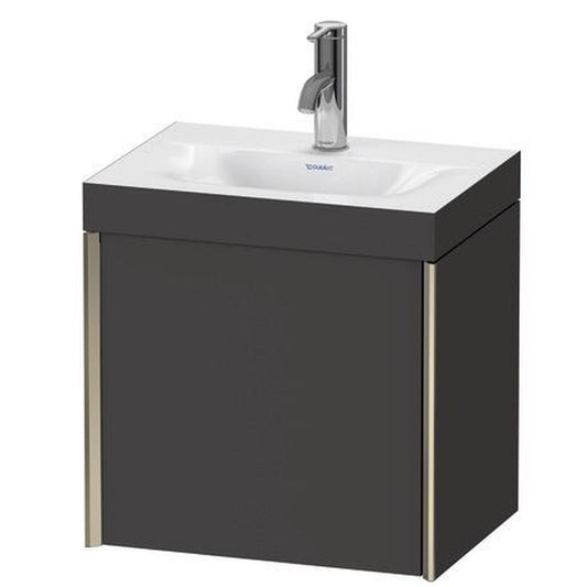 Duravit XViu 18" x 18" x 13" One Door C-Bonded Wall-Mount Vanity Kit With One Tap Hole, Graphite (XV4631OB180C)
