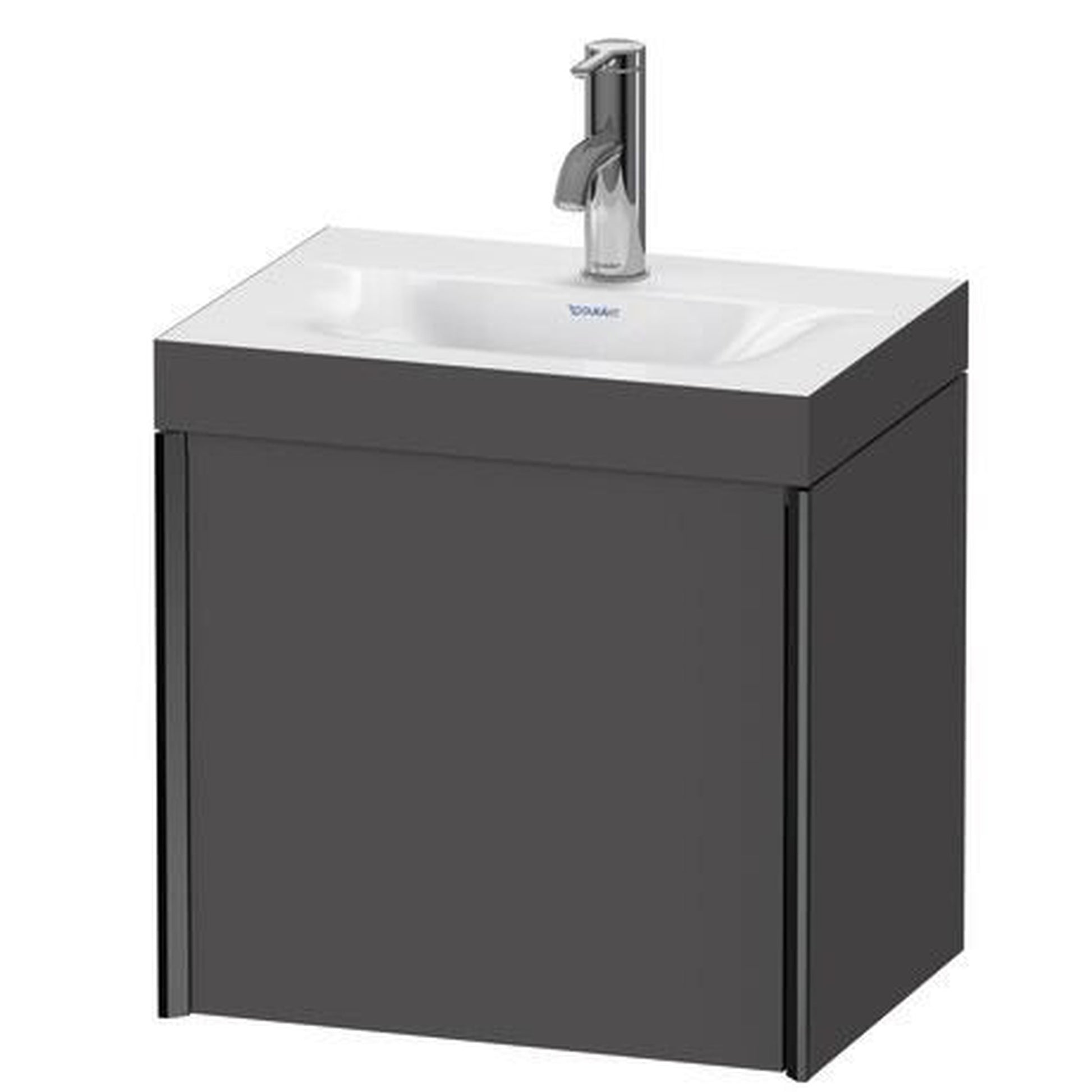 Duravit XViu 18" x 18" x 13" One Door C-Bonded Wall-Mount Vanity Kit With One Tap Hole, Graphite (XV4631OB249C)