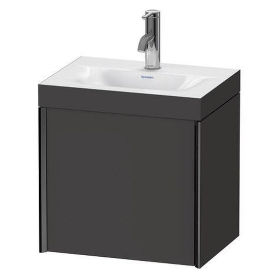 Duravit XViu 18" x 18" x 13" One Door C-Bonded Wall-Mount Vanity Kit With One Tap Hole, Graphite (XV4631OB280C)