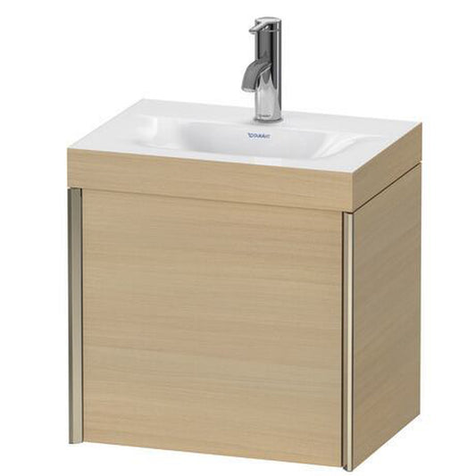 Duravit XViu 18" x 18" x 13" One Door C-Bonded Wall-Mount Vanity Kit With One Tap Hole, Mediterranean Oak (XV4631OB171C)