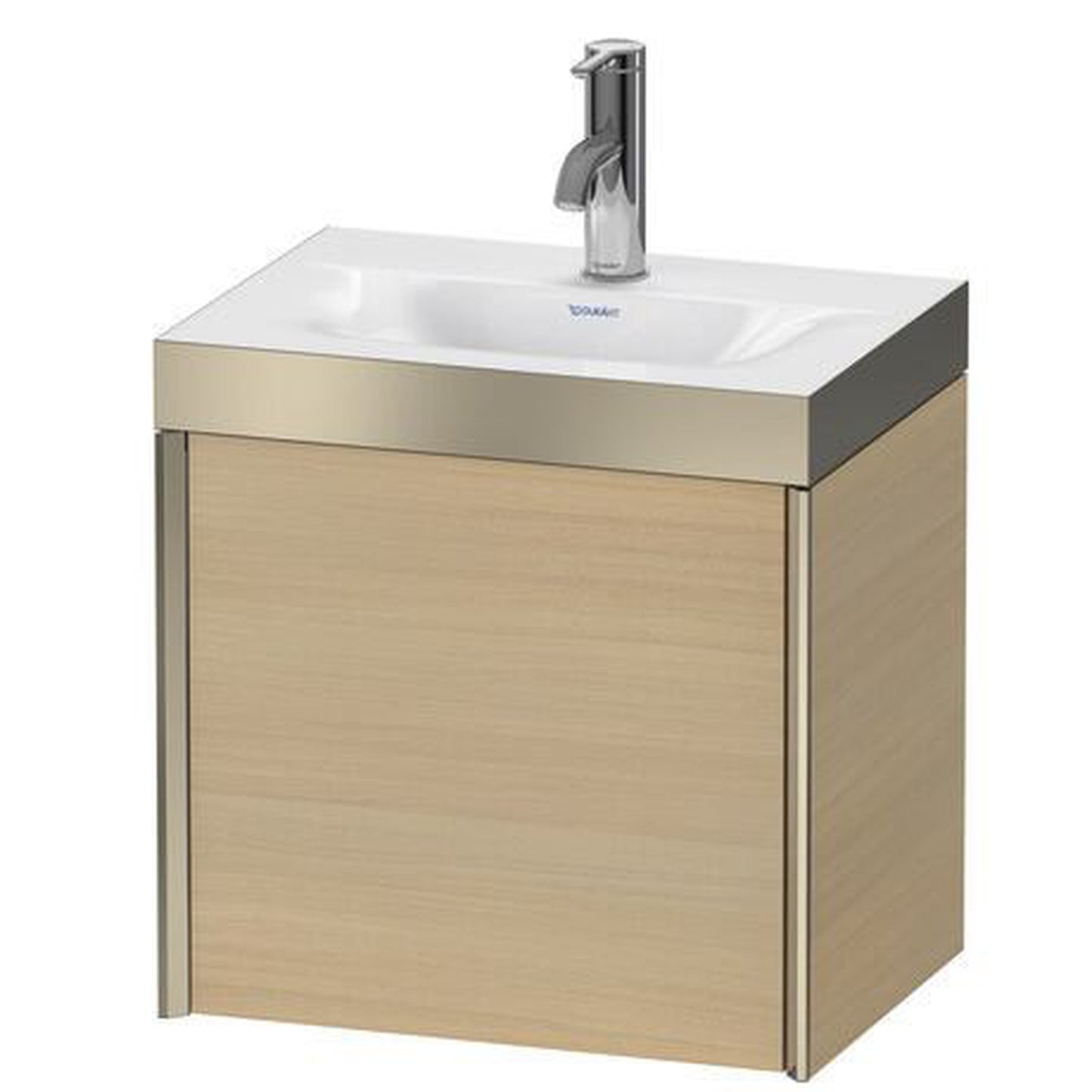 Duravit XViu 18" x 18" x 13" One Door C-Bonded Wall-Mount Vanity Kit With One Tap Hole, Mediterranean Oak (XV4631OB171P)