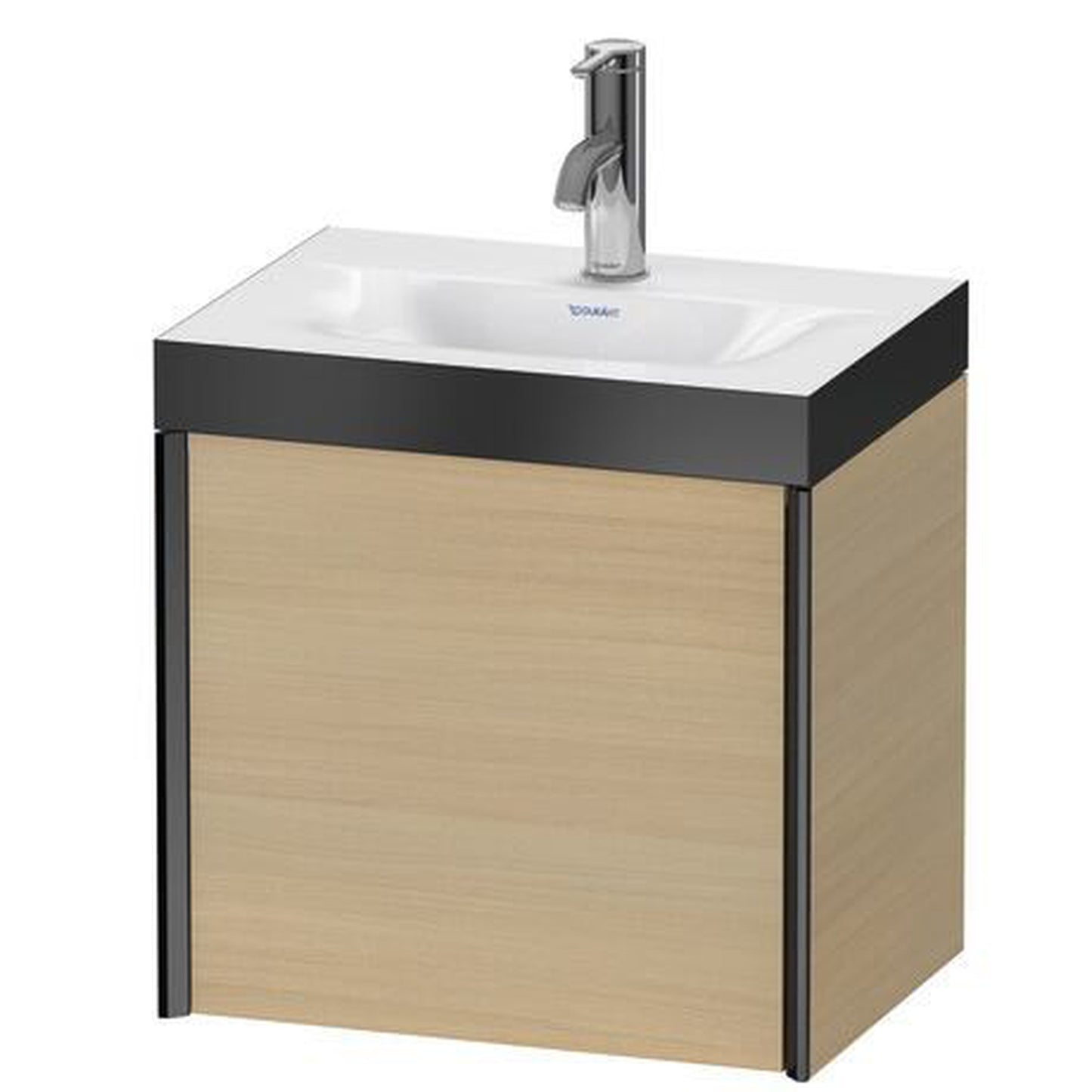 Duravit XViu 18" x 18" x 13" One Door C-Bonded Wall-Mount Vanity Kit With One Tap Hole, Mediterranean Oak (XV4631OB271P)