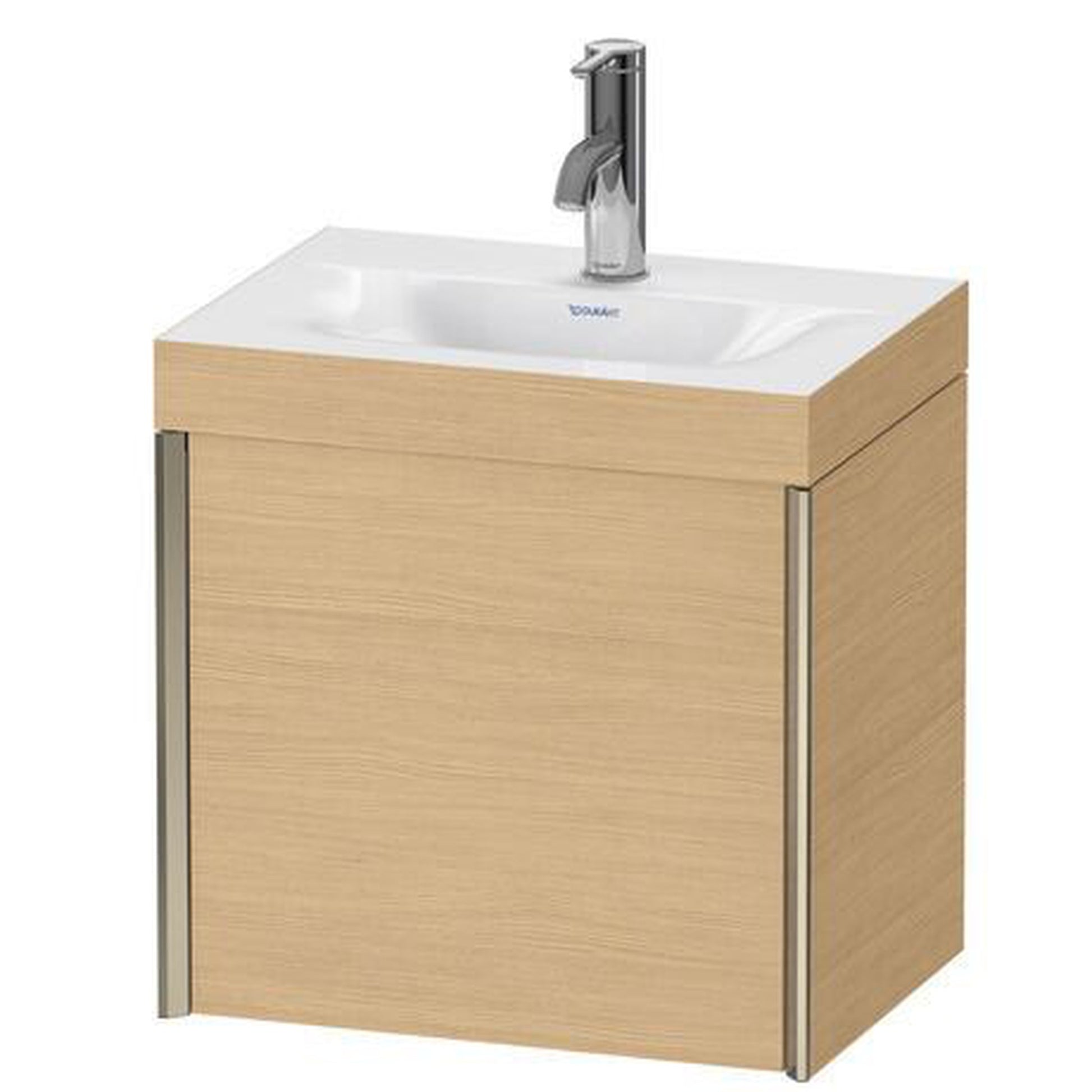 Duravit XViu 18" x 18" x 13" One Door C-Bonded Wall-Mount Vanity Kit With One Tap Hole, Natural Oak (XV4631OB130C)