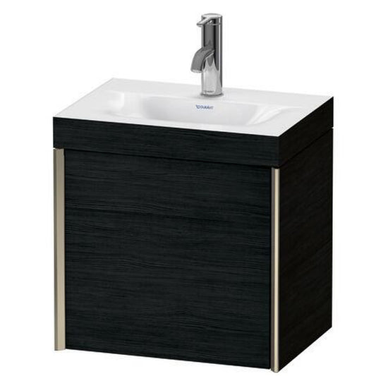 Duravit XViu 18" x 18" x 13" One Door C-Bonded Wall-Mount Vanity Kit With One Tap Hole, Oak Black (XV4631OB116C)