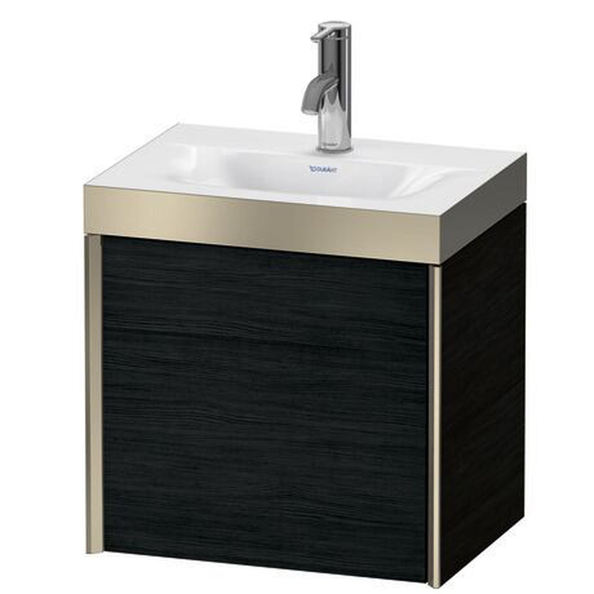 Duravit XViu 18" x 18" x 13" One Door C-Bonded Wall-Mount Vanity Kit With One Tap Hole, Oak Black (XV4631OB116P)