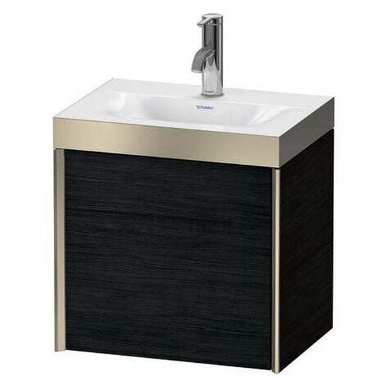 Duravit XViu 18" x 18" x 13" One Door C-Bonded Wall-Mount Vanity Kit With One Tap Hole, Oak Black (XV4631OB116P)