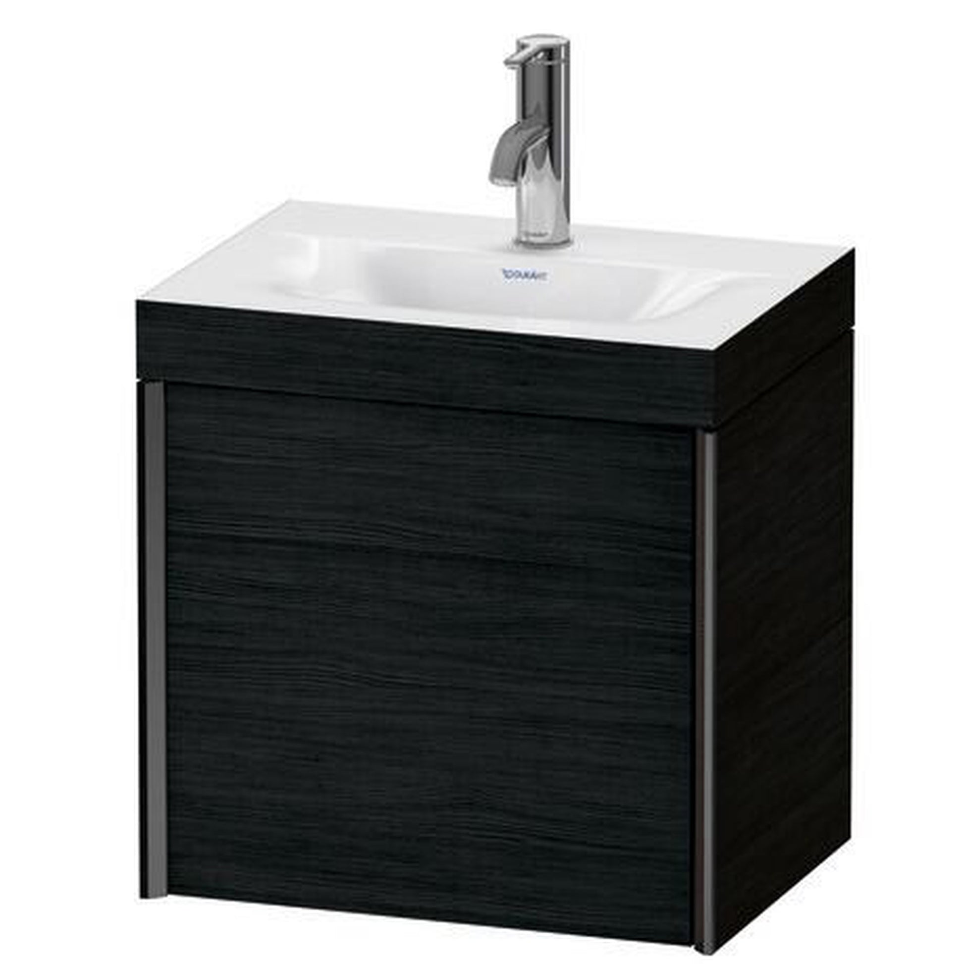 Duravit XViu 18" x 18" x 13" One Door C-Bonded Wall-Mount Vanity Kit With One Tap Hole, Oak Black (XV4631OB216C)