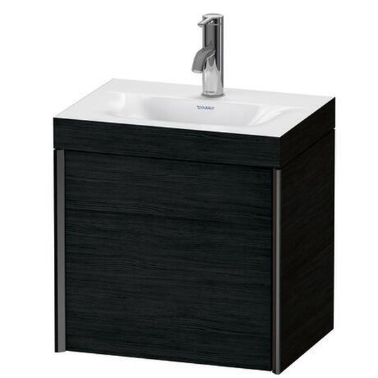 Duravit XViu 18" x 18" x 13" One Door C-Bonded Wall-Mount Vanity Kit With One Tap Hole, Oak Black (XV4631OB216C)
