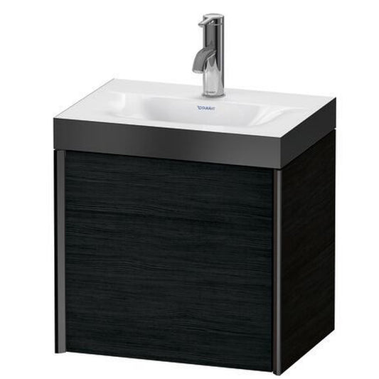 Duravit XViu 18" x 18" x 13" One Door C-Bonded Wall-Mount Vanity Kit With One Tap Hole, Oak Black (XV4631OB216P)