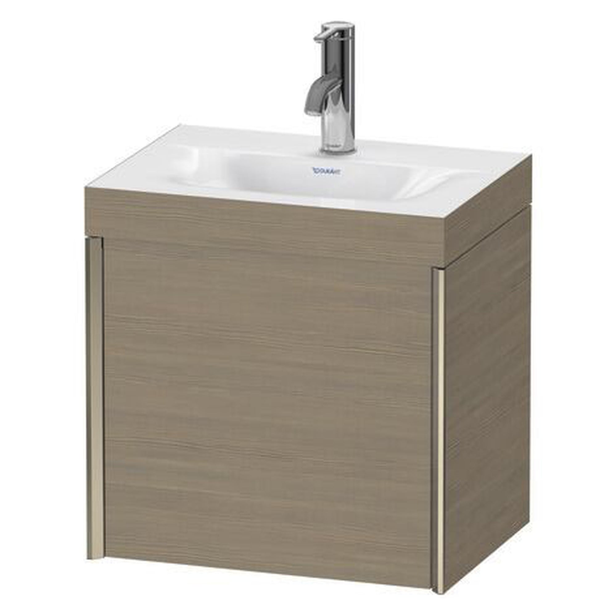 Duravit XViu 18" x 18" x 13" One Door C-Bonded Wall-Mount Vanity Kit With One Tap Hole, Oak Terra (XV4630OB135C)