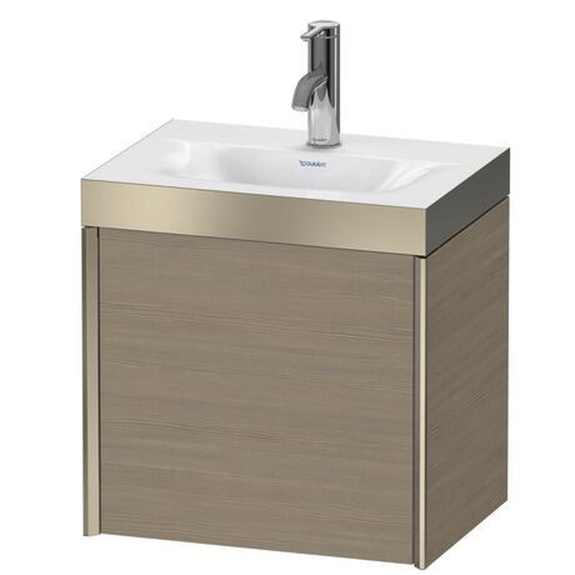 Duravit XViu 18" x 18" x 13" One Door C-Bonded Wall-Mount Vanity Kit With One Tap Hole, Oak Terra (XV4631OB135P)
