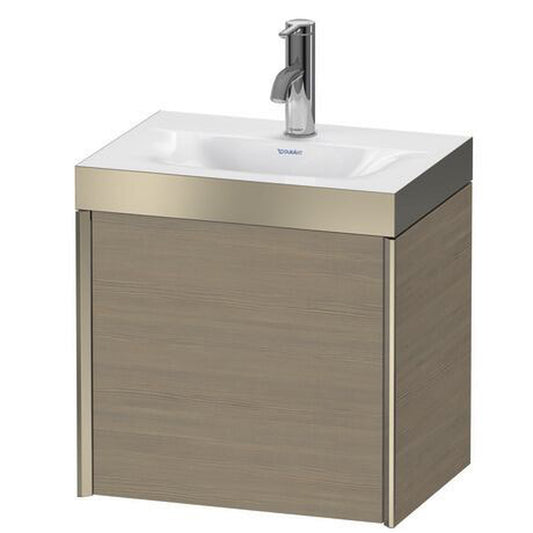 Duravit XViu 18" x 18" x 13" One Door C-Bonded Wall-Mount Vanity Kit With One Tap Hole, Oak Terra (XV4631OB135P)