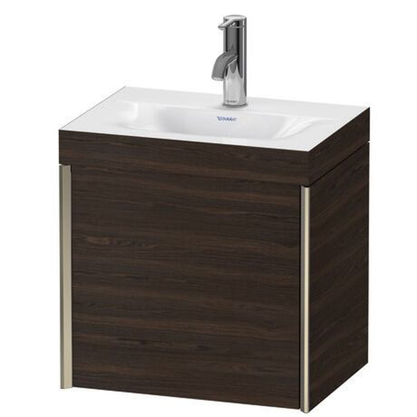 Duravit XViu 18" x 18" x 13" One Door C-Bonded Wall-Mount Vanity Kit With One Tap Hole, Walnut Brushed (XV4631OB169C)
