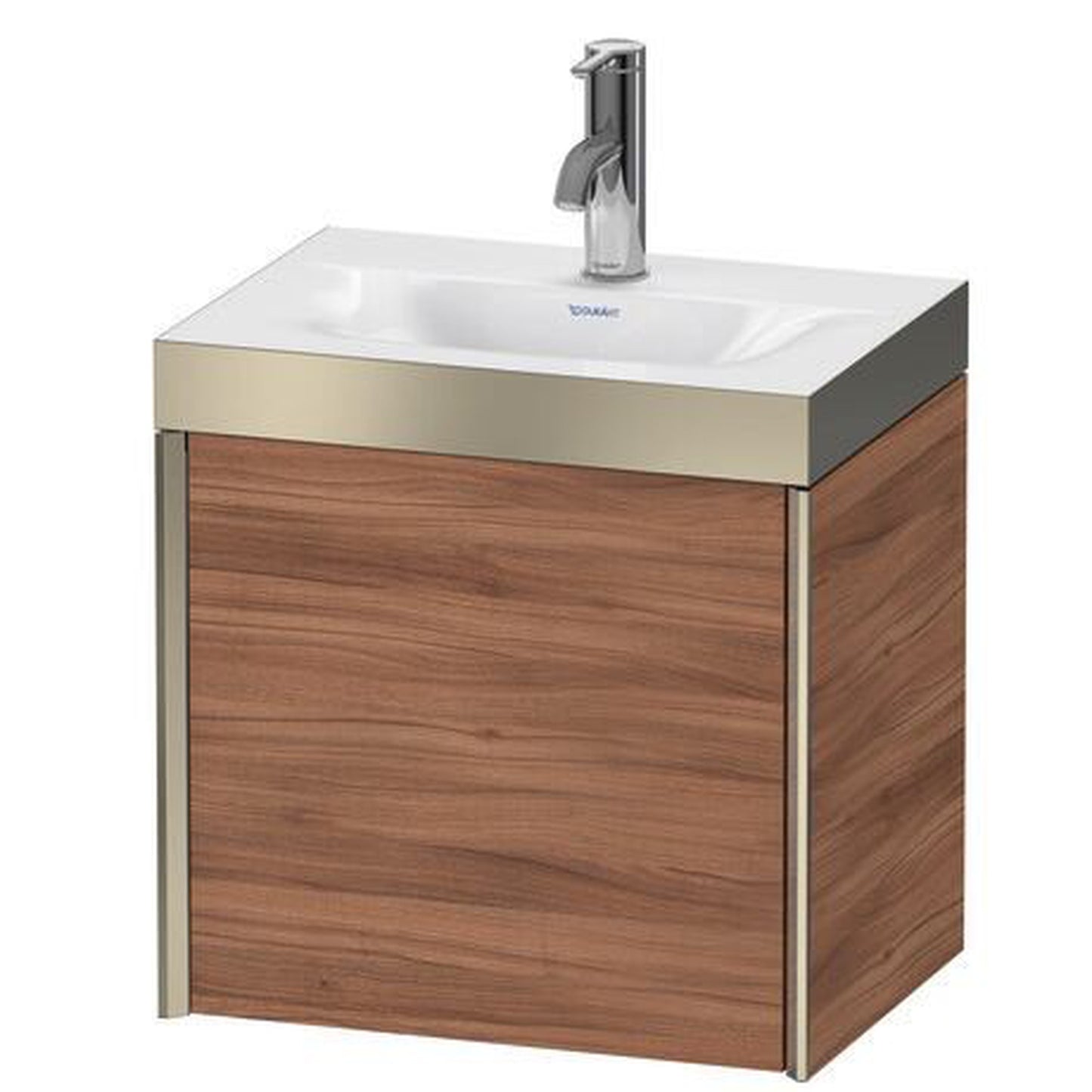 Duravit XViu 18" x 18" x 13" One Door C-Bonded Wall-Mount Vanity Kit With One Tap Hole, Walnut (XV4631OB179P)