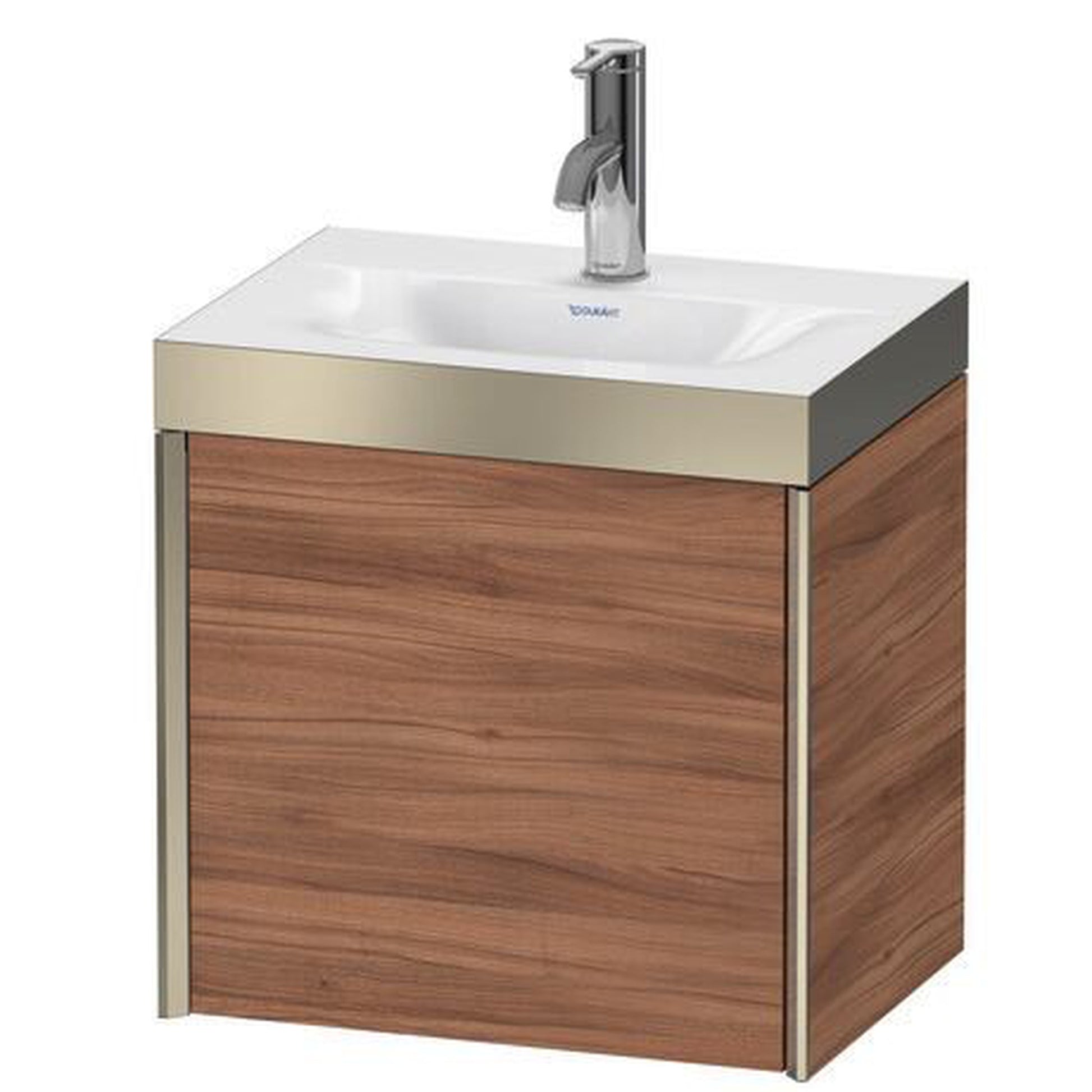 Duravit XViu 18" x 18" x 13" One Door C-Bonded Wall-Mount Vanity Kit With One Tap Hole, Walnut (XV4631OB179P)