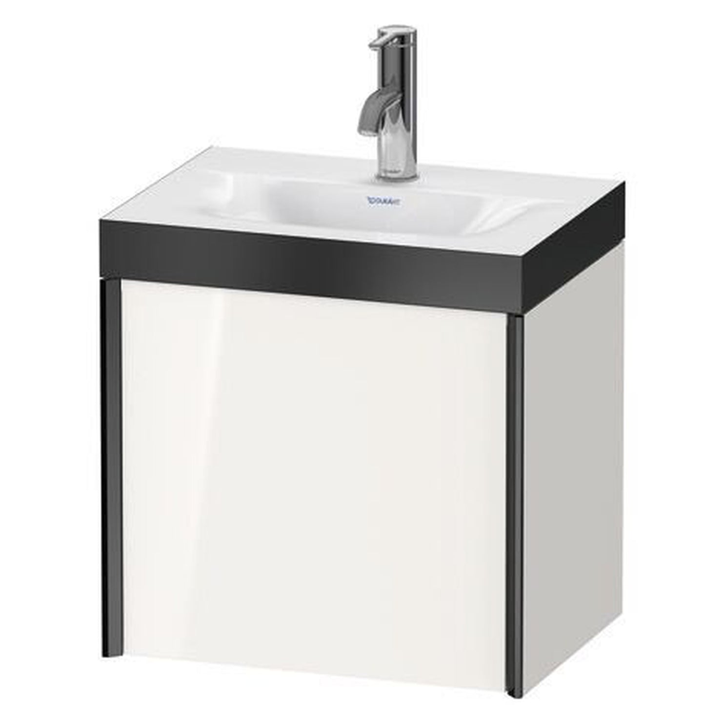 Duravit XViu 18" x 18" x 13" One Door C-Bonded Wall-Mount Vanity Kit With One Tap Hole, White (XV4631OB222P)