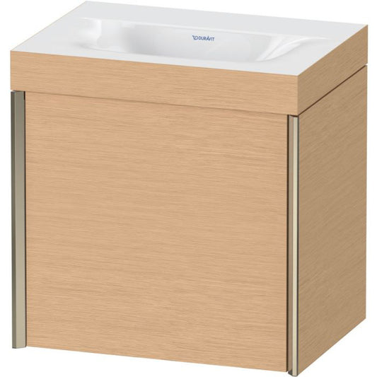 Duravit XViu 18" x 18" x 13" One Door C-Bonded Wall-Mount Vanity Kit Without Tap Hole, Brushed Oak (XV4631NB112C)